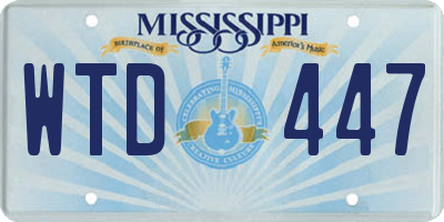 MS license plate WTD447