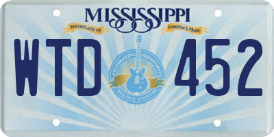 MS license plate WTD452