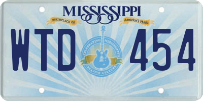MS license plate WTD454