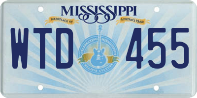 MS license plate WTD455