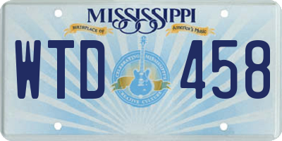 MS license plate WTD458