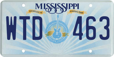 MS license plate WTD463