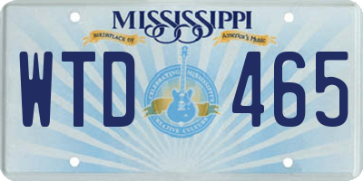 MS license plate WTD465