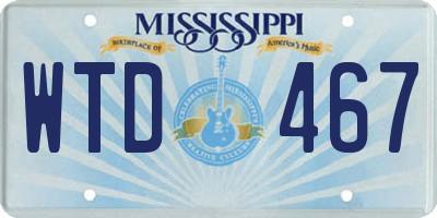 MS license plate WTD467
