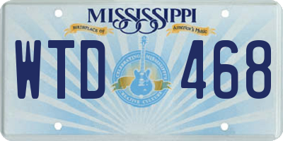 MS license plate WTD468