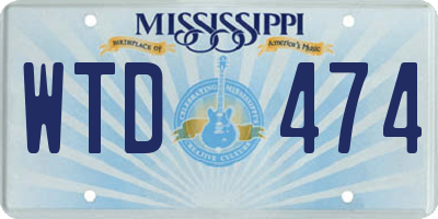 MS license plate WTD474