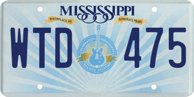 MS license plate WTD475