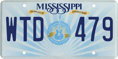 MS license plate WTD479