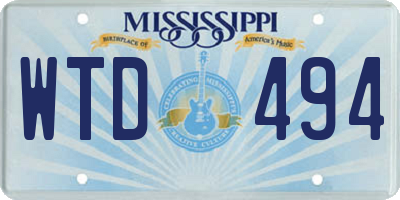 MS license plate WTD494