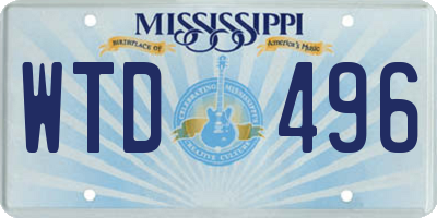 MS license plate WTD496
