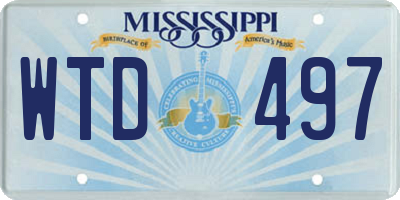MS license plate WTD497