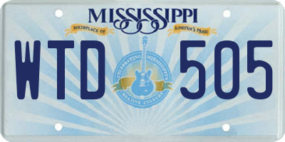 MS license plate WTD505