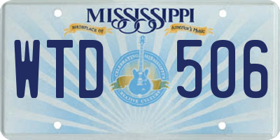 MS license plate WTD506