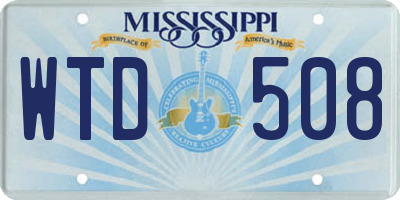 MS license plate WTD508