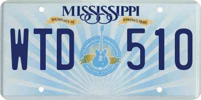 MS license plate WTD510