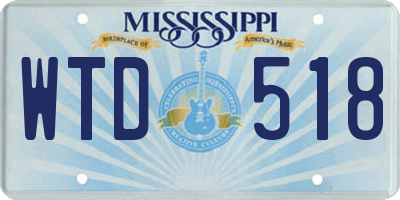 MS license plate WTD518