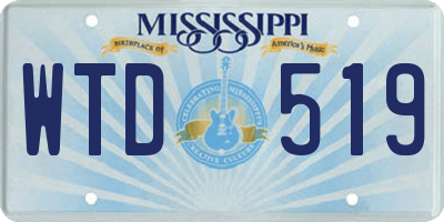 MS license plate WTD519