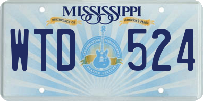 MS license plate WTD524
