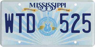 MS license plate WTD525