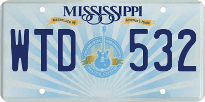 MS license plate WTD532
