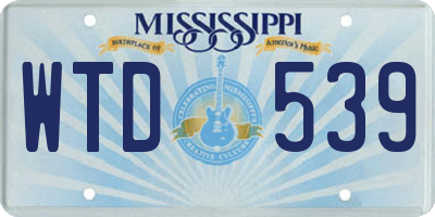 MS license plate WTD539