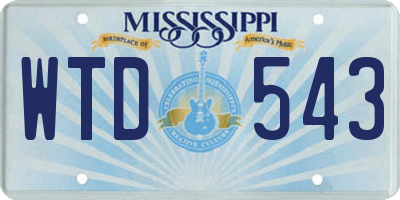MS license plate WTD543