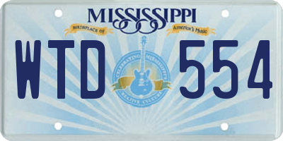 MS license plate WTD554