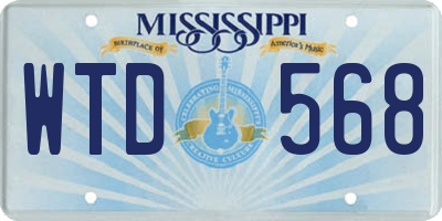 MS license plate WTD568