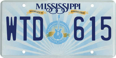 MS license plate WTD615