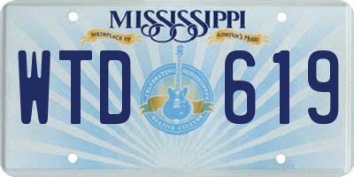 MS license plate WTD619