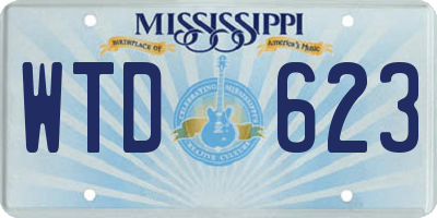 MS license plate WTD623