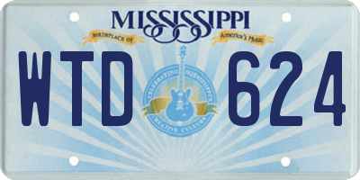 MS license plate WTD624