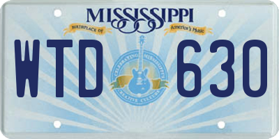 MS license plate WTD630