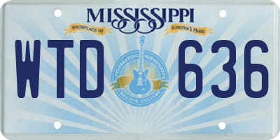 MS license plate WTD636