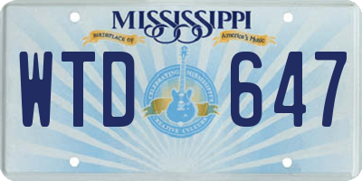 MS license plate WTD647