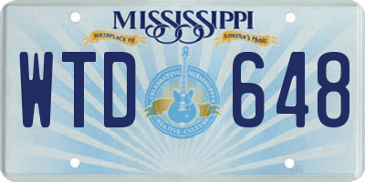 MS license plate WTD648