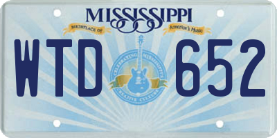 MS license plate WTD652
