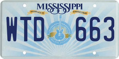 MS license plate WTD663