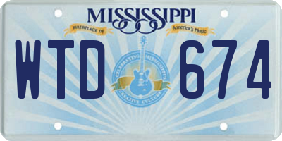 MS license plate WTD674