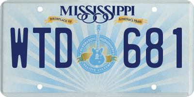 MS license plate WTD681