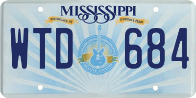 MS license plate WTD684