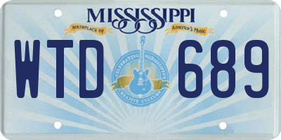 MS license plate WTD689