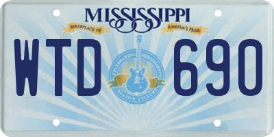 MS license plate WTD690