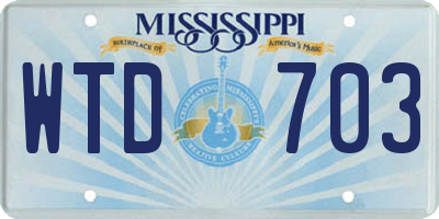 MS license plate WTD703