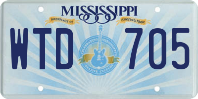 MS license plate WTD705