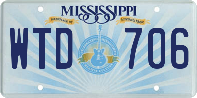 MS license plate WTD706