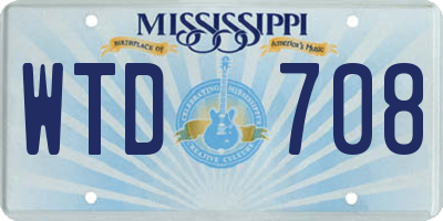 MS license plate WTD708