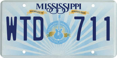 MS license plate WTD711
