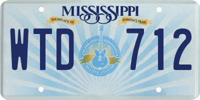 MS license plate WTD712