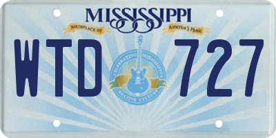 MS license plate WTD727